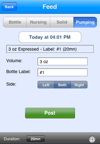Post Pumping Tracker